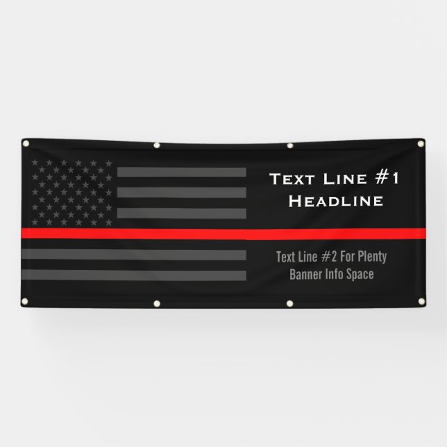 Banderoles Écran pratique personnalisé mince Red Line USA (Horizontal)