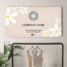 Écran Retro Rose & Blanc pour le logo de l'entrepr