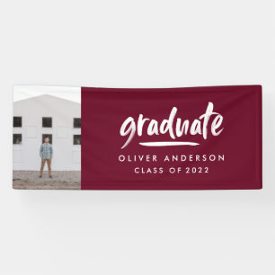 Banderoles Ecriture moderne photo bordeaux élégante graduat