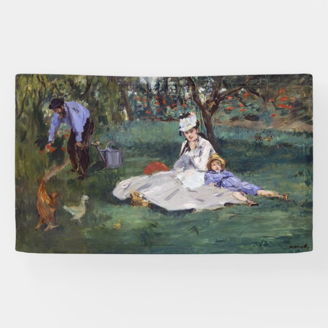 Banderoles Edouard Manet - La famille Monet dans son jardin (Horizontal)
