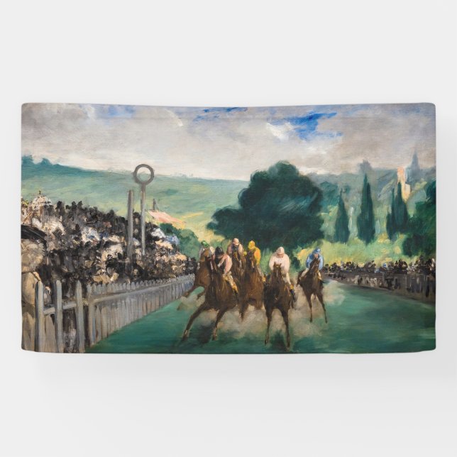 Banderoles Edouard Manet - Les courses à Longchamp (Horizontal)