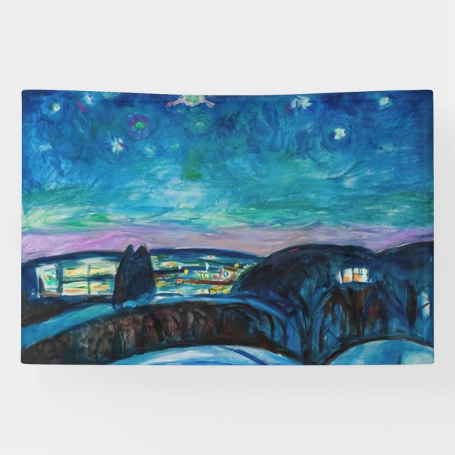 Banderoles Edvard Munch - Nuit étoilée 1922 (Horizontal)