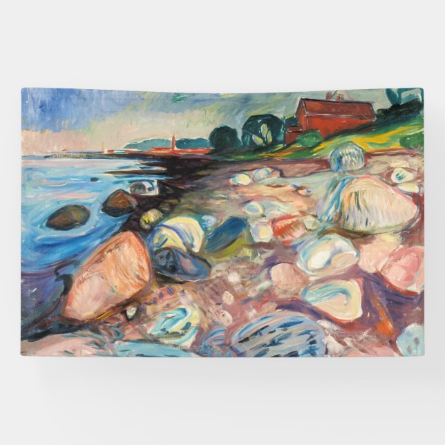 Banderoles Edvard Munch - Rive avec Maison Rouge (Horizontal)