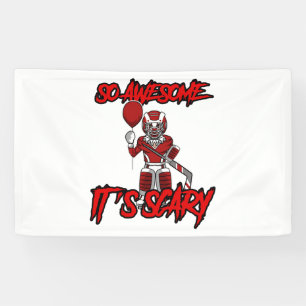 Banderoles Effrayant Drôle Halloween Clown Hockey gardien