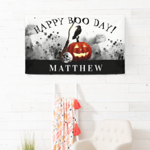 Banderoles Éffrayant Halloween Joyeux Boo Day Anniversaire