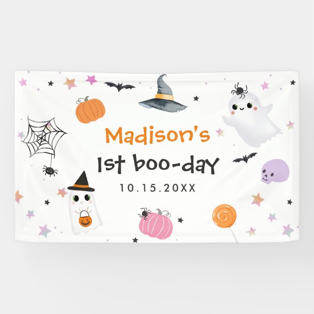Banderoles Éffrayant Un Halloween 1er Anniversaire (Horizontal)