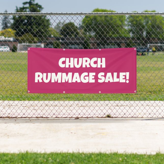 Banderoles Eglise Rummage Vente ! Bonnet lumineux (En situation)