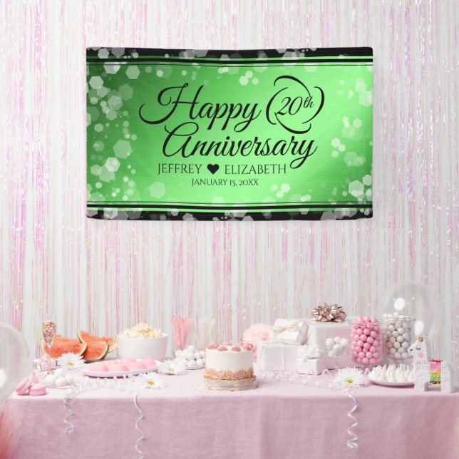 Banderoles Élégant 20e anniversaire de Mariage d'émeraude (Fête)