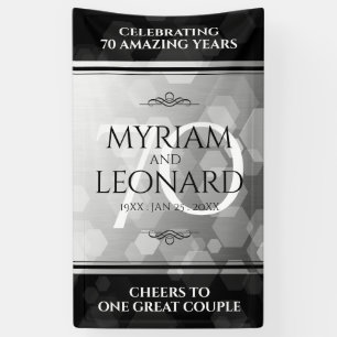 Banderoles Élégant 70e anniversaire de Mariage Platinum