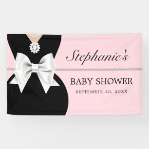 Banderoles Élégant Baby shower à thème en verre rose vif Tiff