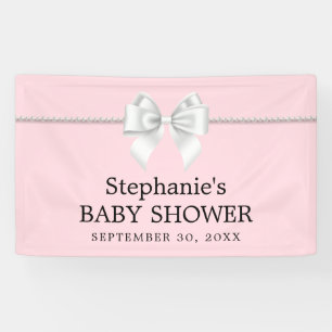 Banderoles Élégant Baby shower à thème rose beige