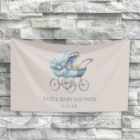 Elégant Baby shower de transport Vintage bébé bleu