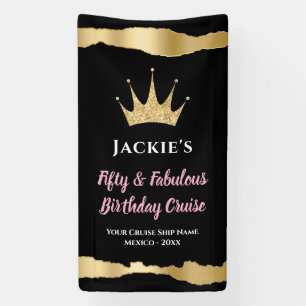 Banderoles Elégant Black Gold Cruise Door 50e anniversaire