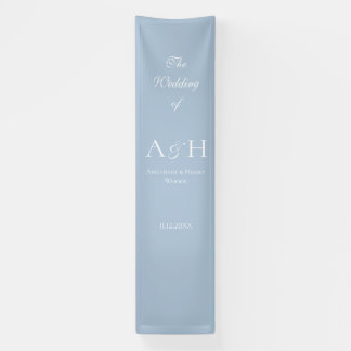 Banderoles Elegant Blue Fabric Wedding Welcome Banner