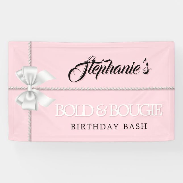 Banderoles Elégant Blush rose Tiffany thème Anniversaire (Horizontal)