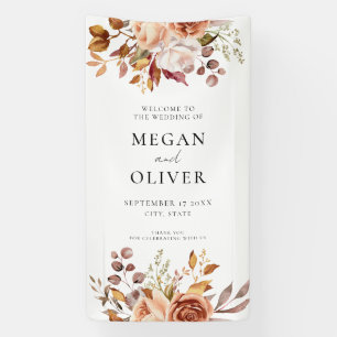 Banderoles Elégant Boho Automne Floral Mariage Bienvenue