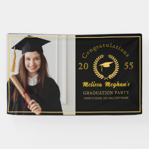 Banderoles Élégant Casquette d'or Laurel Wreath Graduation Pa