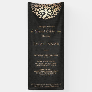 Banderoles Elégant cercle or sphère noire