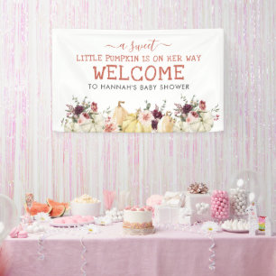 Banderoles Élégant Citrouille floral   Baby shower d'automne