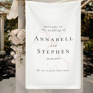 Banderoles Élégant, Classique, Monogramme, Mariage blanc