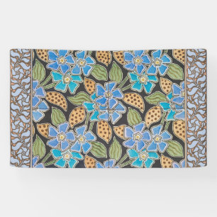 Banderoles Élégant Fleur Bleu Périwinkle Floral Classic