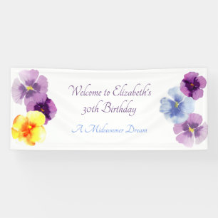 Banderoles Élégant Floral Birthday Party Fleur sauvage de pri