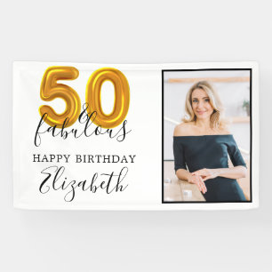 Banderoles Elegant Gold 50 et Fabuleux 50e anniversaire Photo