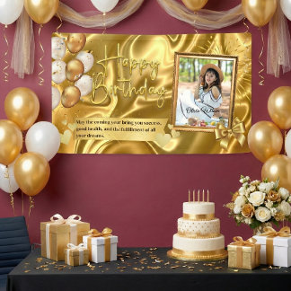 Banderoles Elegant Gold Birthday Party 