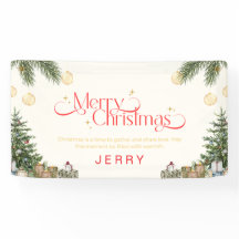 Elegant Green and Red Watercolor Merry Christmas 