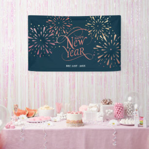 Banderoles Elégant Joyeux Nouvel An Gold Foil