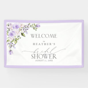 Banderoles Elégant Lavande Lilac Douche Florale Bienvenue