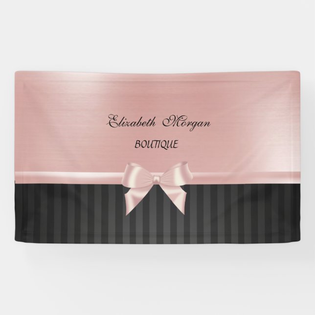 Banderoles Élégant Luxe Design, Étalé, Pink Ribbon Bow (Horizontal)