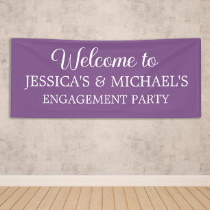 Banderoles Élégant mariage violet Script