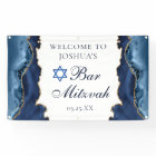 Elégant Marine Blue Gold Agate Bar Mitzvah Party