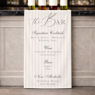 Banderoles Elegant Minimal Bar Menu Wedding Sign