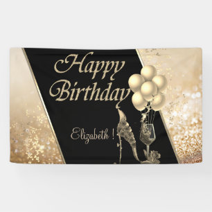 Banderoles Élégant moderne, Ballons, Verre, Fleurs talon haut