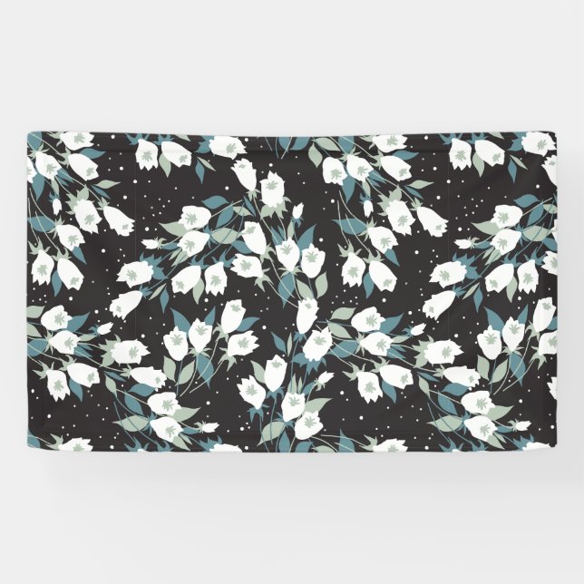 Banderoles Élégant Motif de fleur de tulipe Arrière - plan no (Horizontal)
