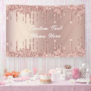Banderoles Élégant Rose Gold Blush Drivers Nom de texte Banni