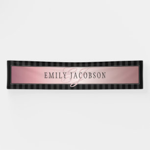 Banderoles Elégant Rose Gold Faux   Votre message