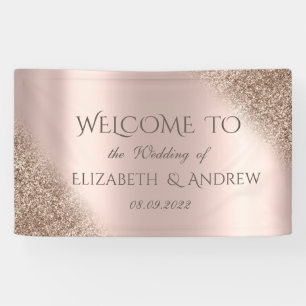 Banderoles Elégant Rose Gold Parties scintillant Ombre