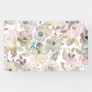 Banderoles Elégant rose gris blanc