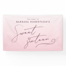 Élégant Rose Pâle Ombre Script Sweet Seize Ans