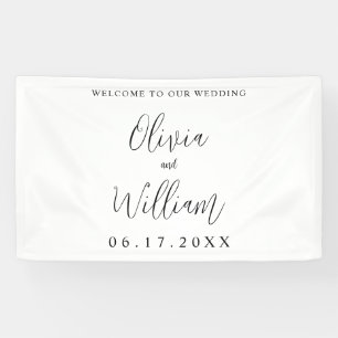 Banderoles Élégant script de calligraphie Mariage Bienvenue