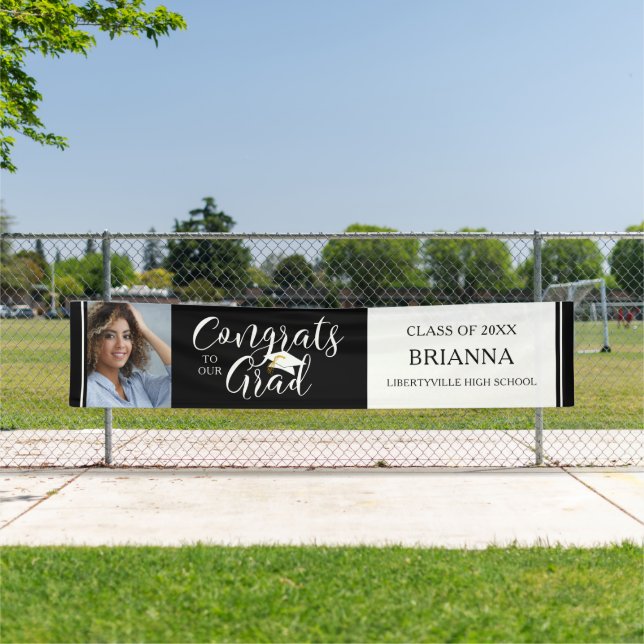 Banderoles Élégant script GRAS GRAD Photo noir blanc (En situation)