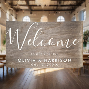 Banderoles Élégant script Rustic Mariage Affiche de bienvenue