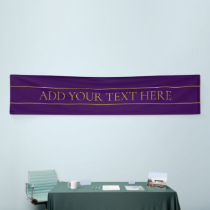 Banderoles Élégant texte personnalisable Gold & Deep Purple