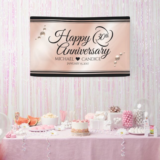 Banderoles Elégante 30ème Mariage Pearl Anniversaire de céléb (Fête)