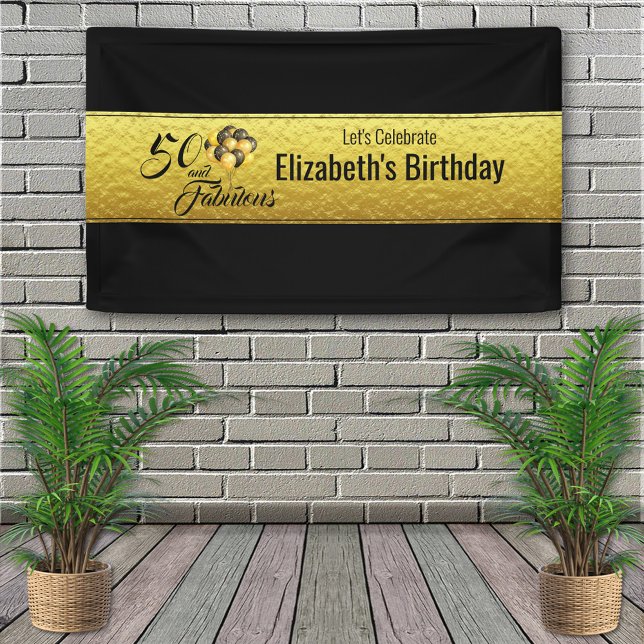 Banderoles Élégante 50e anniversaire Gold Foil Typographie no (Créateur téléchargé)