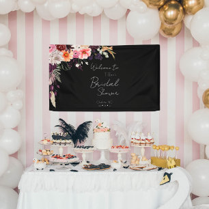 Banderoles Élégante Bienvenue Sombre Mariage Shower