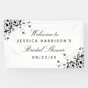 Banderoles Elégante Fête des mariées noir & blanc